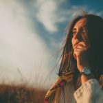 Girl looking into the future