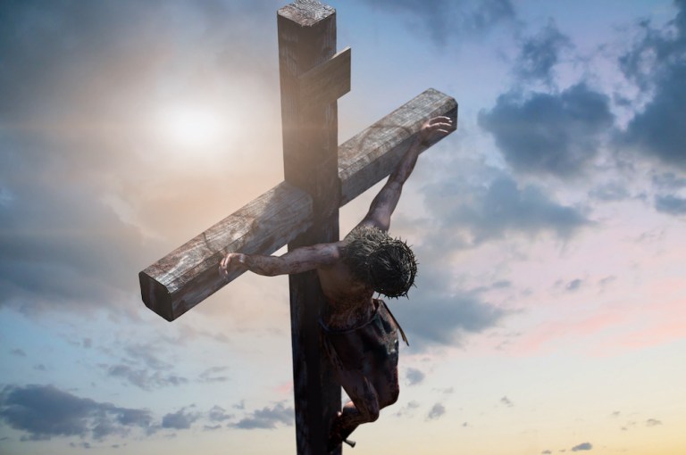 Jesus Christ on the cross, 3d render crucifixion