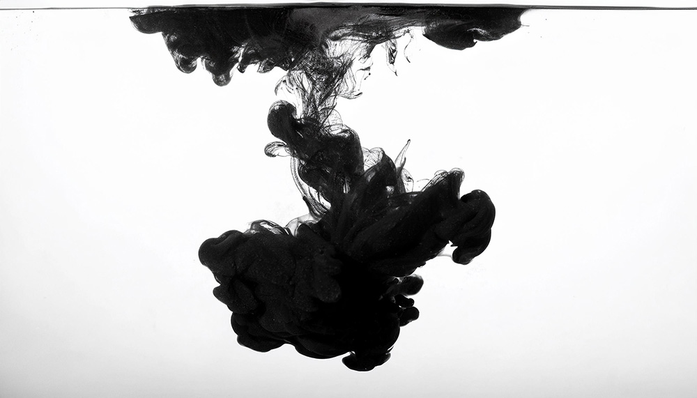 Black Liquid in water, tainted purity
